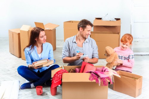 Packed belongings and removal van for a flat relocation in Haringey