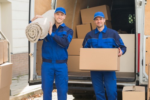 House removal team preparing a move in Haringey with boxes and furniture