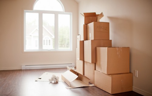 Careful loading of office equipment during a business relocation